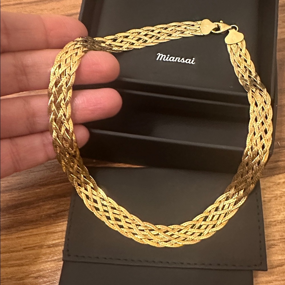 Miansai Gold Vermeil Braided Herringbone Choker